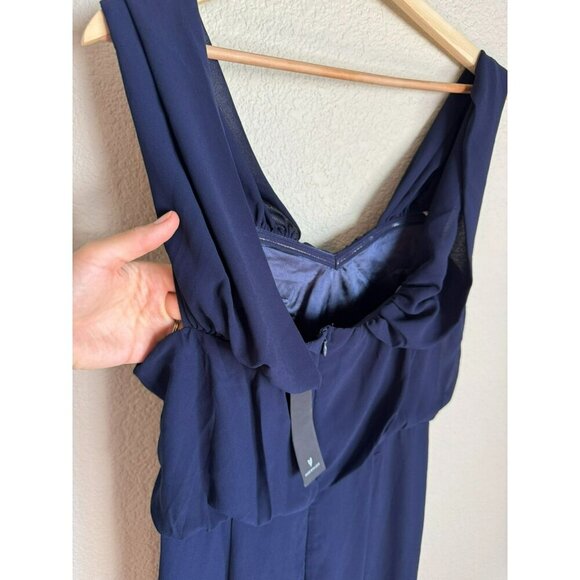Lulus Women's Dark Navy Blue Sleeveless Maxi Dress Large Formal Wedding New - Picture 7 of 12